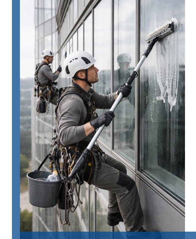 Высотная мойка сплошного остекления с выездом в Иванове