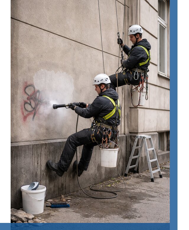 Удаление граффити с фасада в Иванове от 4649 р. | ВЫСОТНИК-Внв