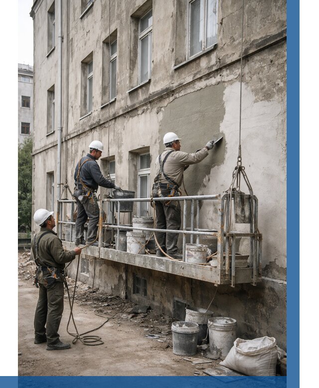 Капитальный ремонт фасада в Иванове от 4339 р. | ВЫСОТНИК-Внв