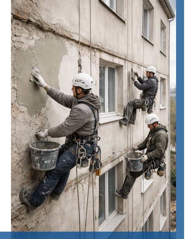 Ремонт штукатурного фасада в Иванове от 775 р. под ключ | ВЫСОТНИК-Внв