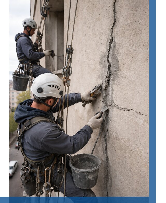 Заделка трещин на фасаде в Иванове от 930 р. | ВЫСОТНИК-Внв