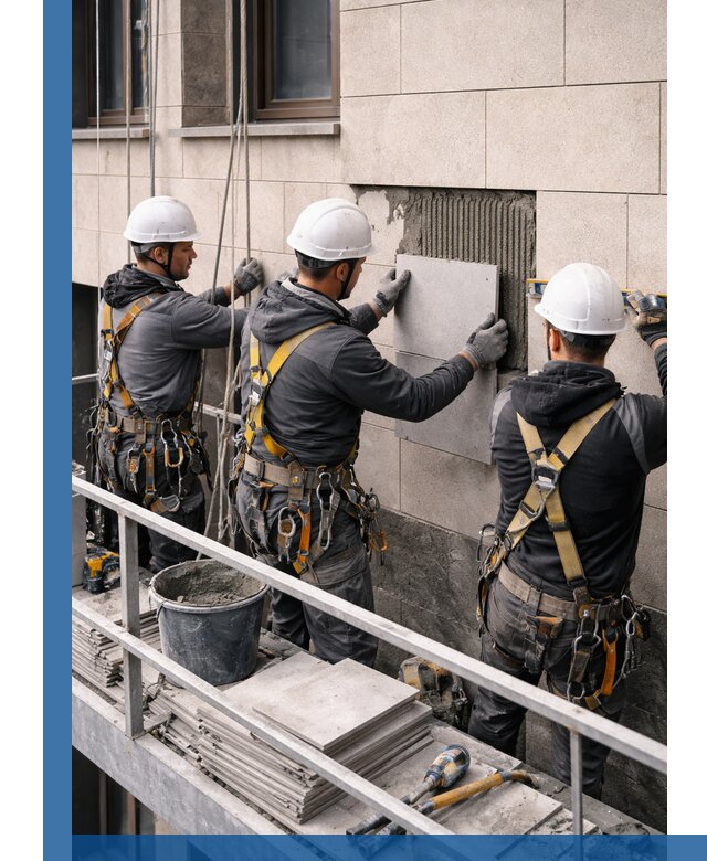 Ремонт облицовки фасада плиткой в Иванове с гарантией