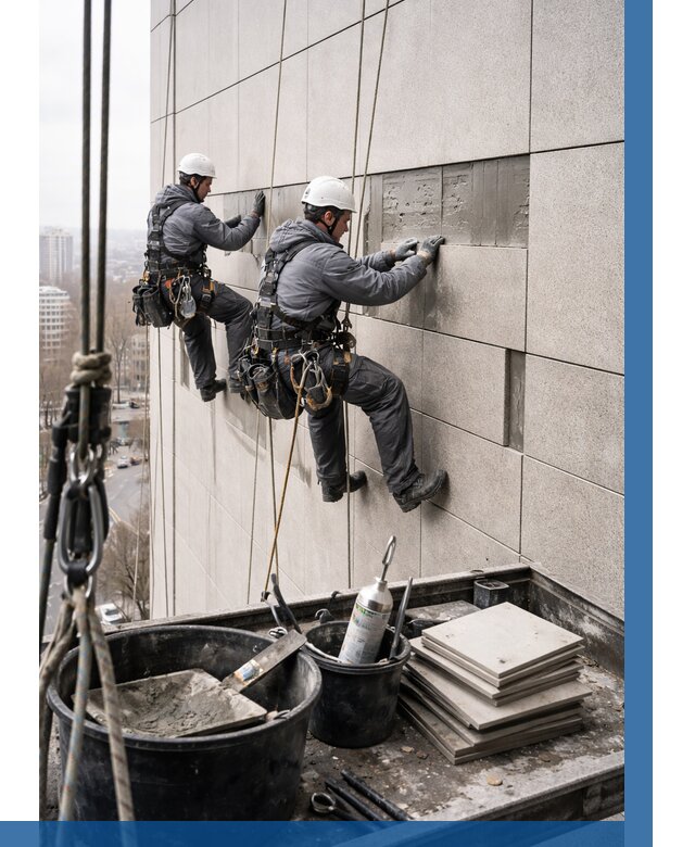 Ремонт фасада из керамогранита в Иванове от 2583 р. | ВЫСОТНИК-Внв