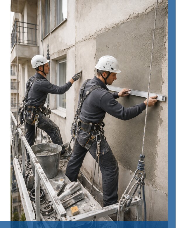 Штукатурка фасада на высоте в Иванове от 930 р. | ВЫСОТНИК-Внв