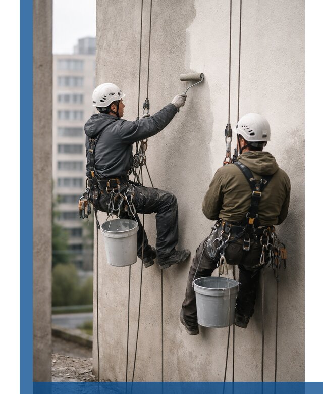 Покраска фасадов высотными альпинистами в Иванове с гарантией