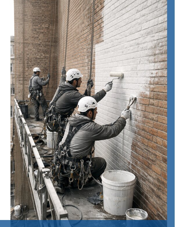 Покраска кирпичного фасада в Иванове от 362 р. | ВЫСОТНИК-Внв