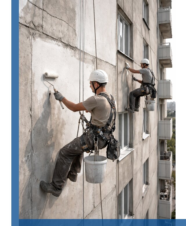 Покраска бетонного фасада в Иванове для жилых и промышленных объектов