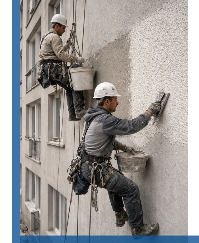 Нанесение декоративной штукатурки короед на фасад в Иванове