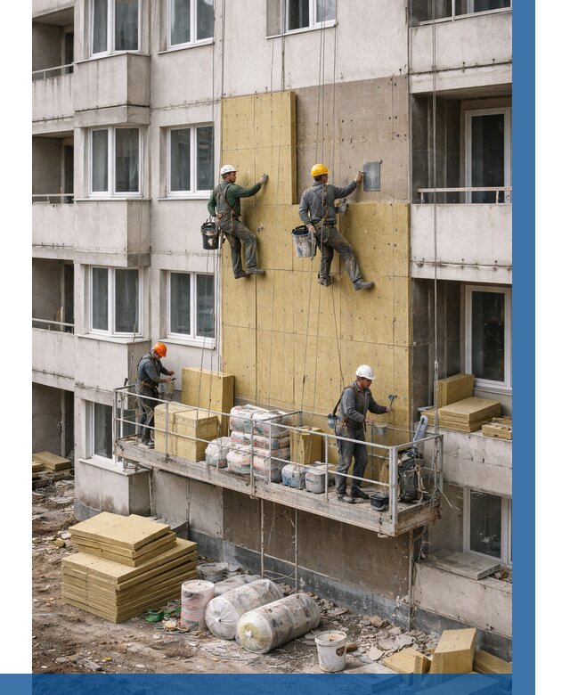 Утепление фасада минватой в Иванове от 1550 р. | ВЫСОТНИК-Внв