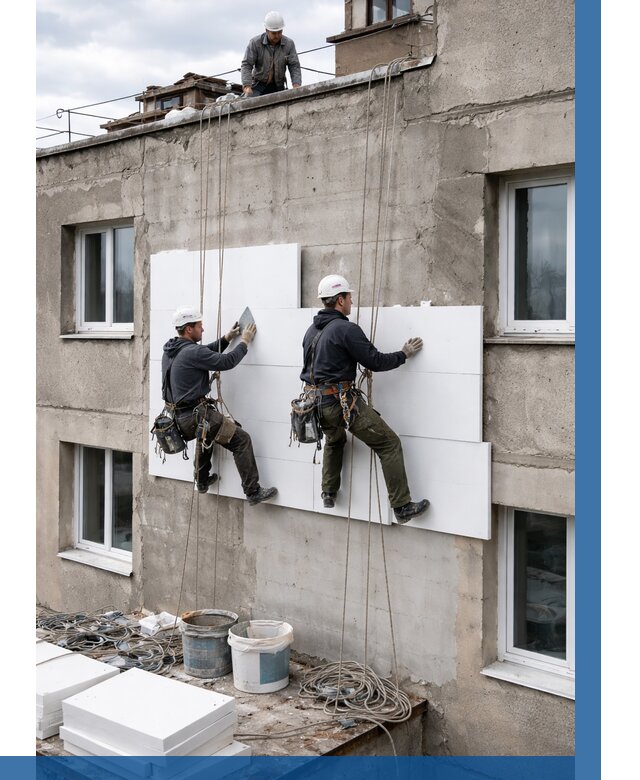 Утепление фасада пенополистиролом в Иванове от 1860 р. | ВЫСОТНИК-Внв