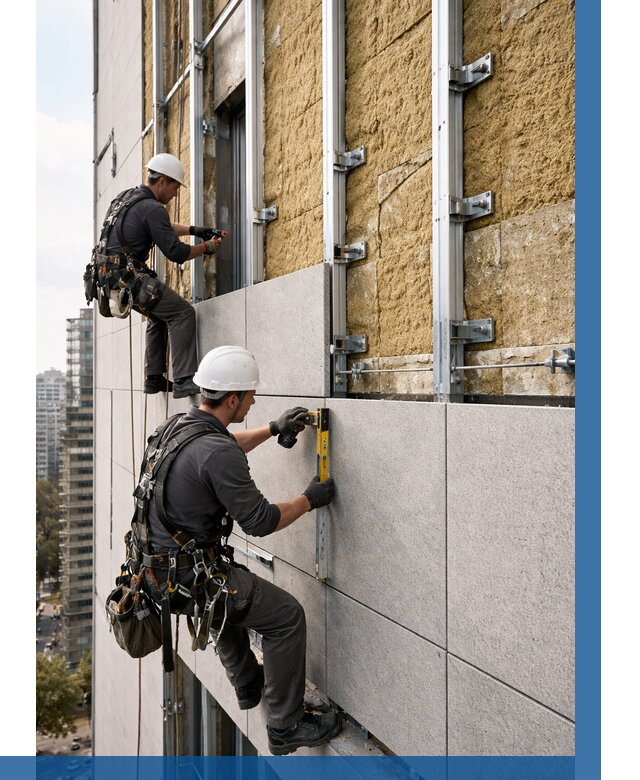 Монтаж вентилируемого фасада в Иванове от 3616 р. | ВЫСОТНИК-Внв