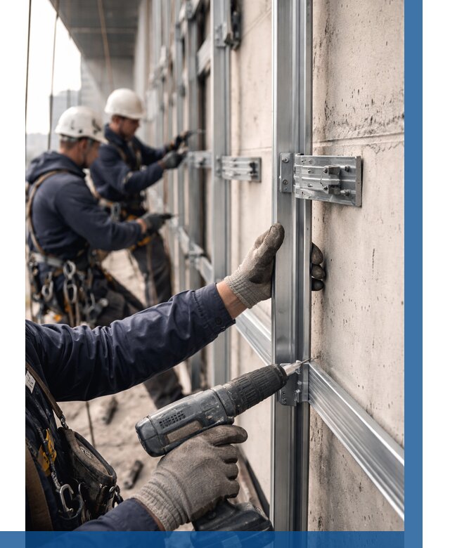 Монтаж подсистемы вентфасада в Иванове от 878 р. | ВЫСОТНИК-Внв