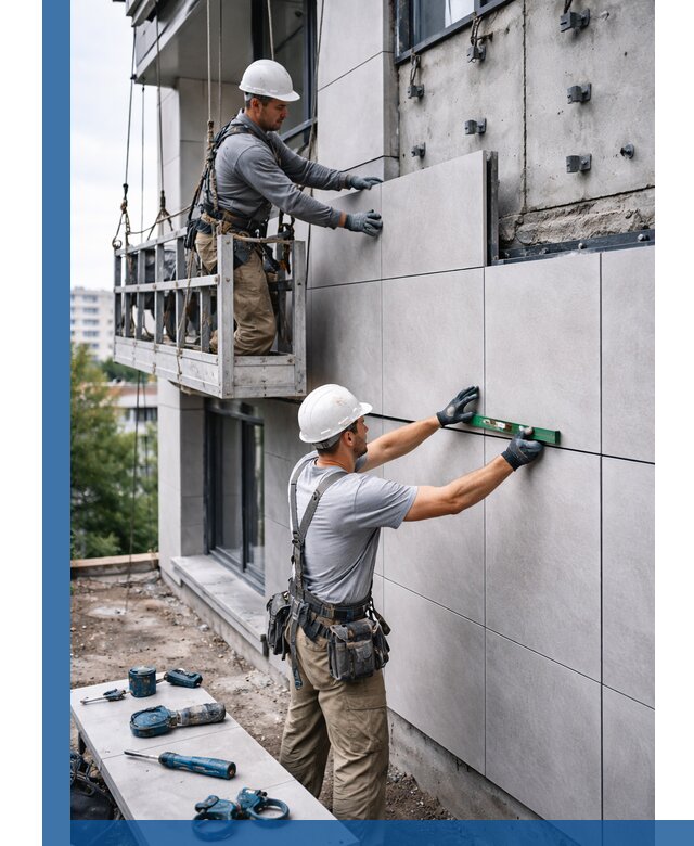 Монтаж керамогранита на фасад в Иванове под ключ с гарантией качества