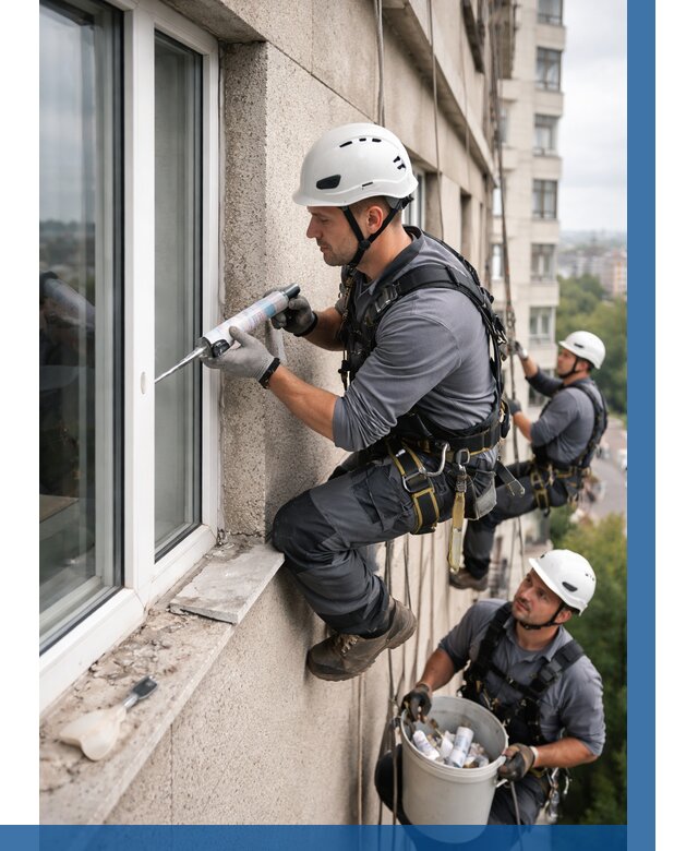 Герметизация оконных швов снаружи в Иванове от 1550 р. | ВЫСОТНИК-Внв