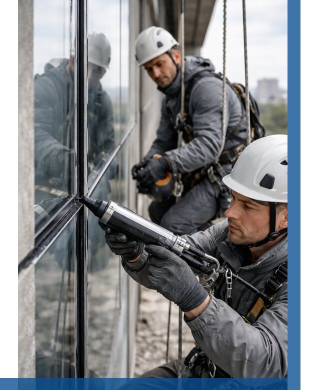 Герметизация витражных швов в Иванове от 672 р. | ВЫСОТНИК-Внв