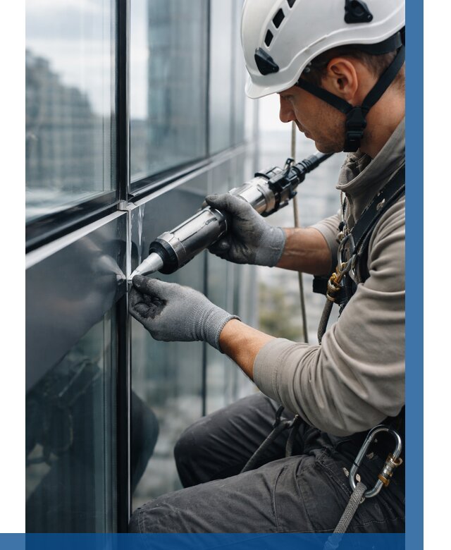 Герметизация стыков витража в Иванове от 1240 р. | ВЫСОТНИК-Внв