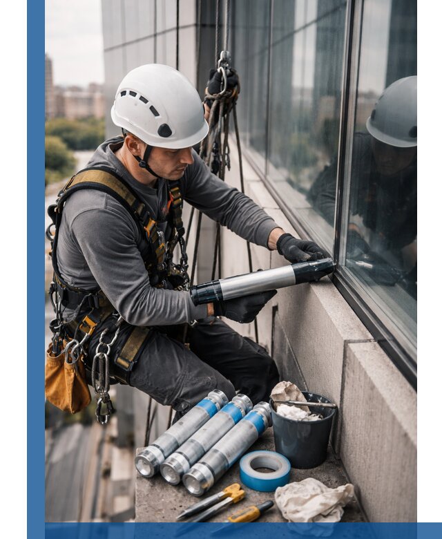 Герметизация стыков витража в Иванове для герметичных фасадов