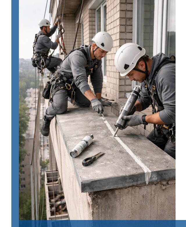 Герметизация балконного козырька в Иванове профессионально