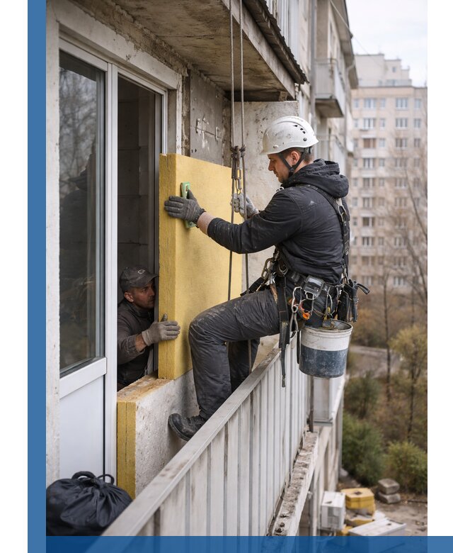 Профессиональное утепление балкона снаружи в Иванове под ключ