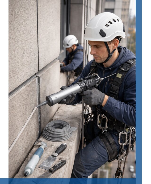 Герметизация деформационных швов фасада в Иванове от 723 | ВЫСОТНИК-Внв