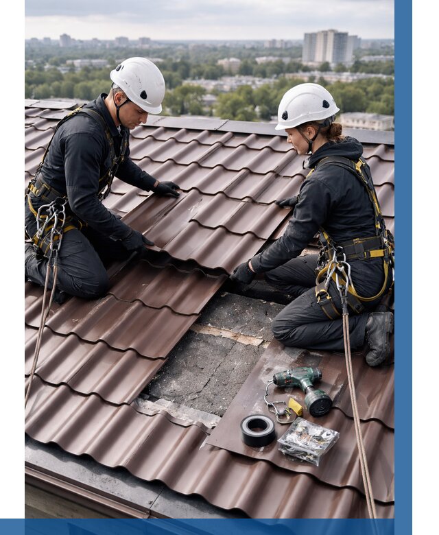 Ремонт металлочерепицы на крыше в Иванове от 930 р. | ВЫСОТНИК-Внв