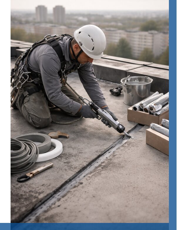 Герметизация швов кровли в Иванове от 465 р./м2 | ВЫСОТНИК-Внв