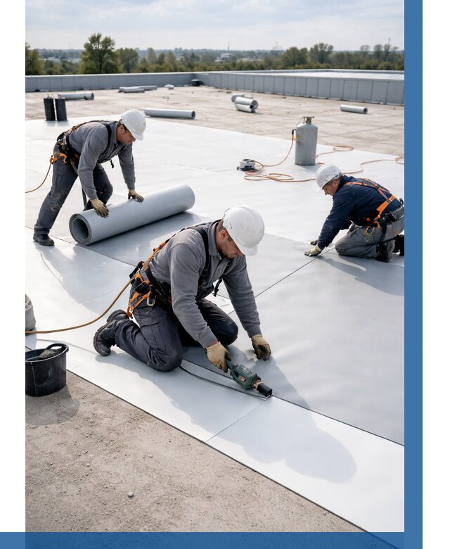 Монтаж мембранной кровли под ключ в Иванове от 1240 р. | ВЫСОТНИК-Внв