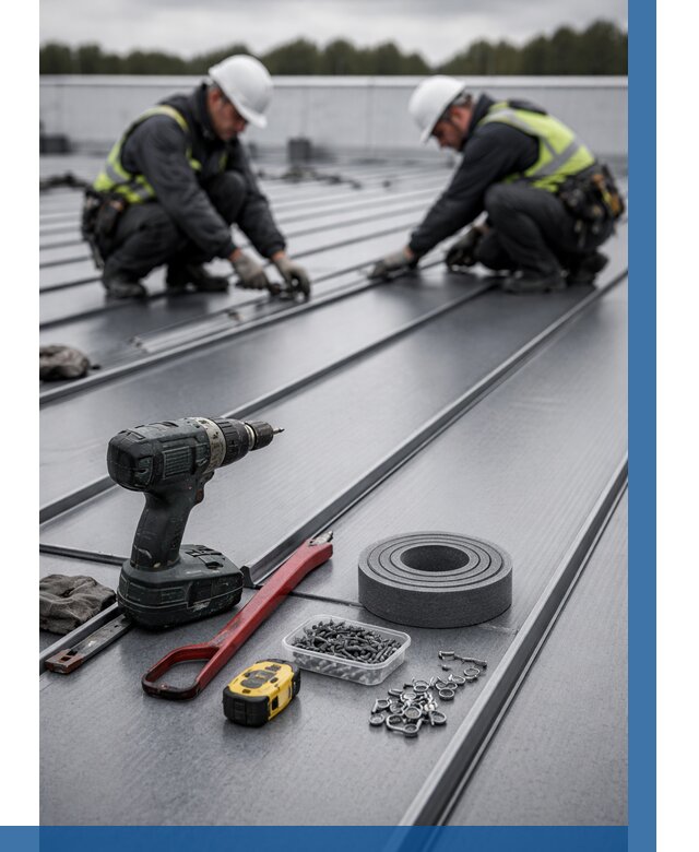 Монтаж фальцевой кровли в Иванове от 1860 р. | ВЫСОТНИК-Внв