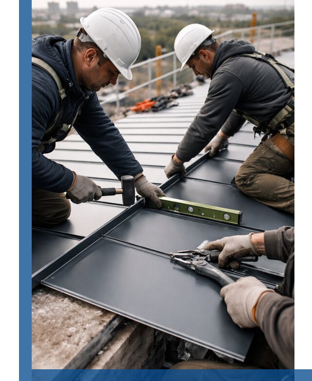 Монтаж фальцевой кровли в Иванове для промышленных зданий