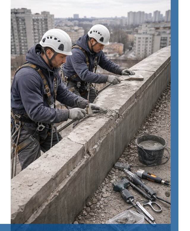 Ремонт парапета на кровле в Иванове от 1550 р. | ВЫСОТНИК-Внв