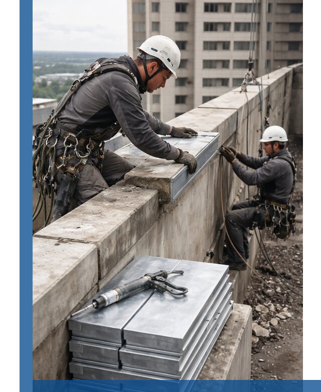 Замена парапетных крышек и установка новых в Иванове