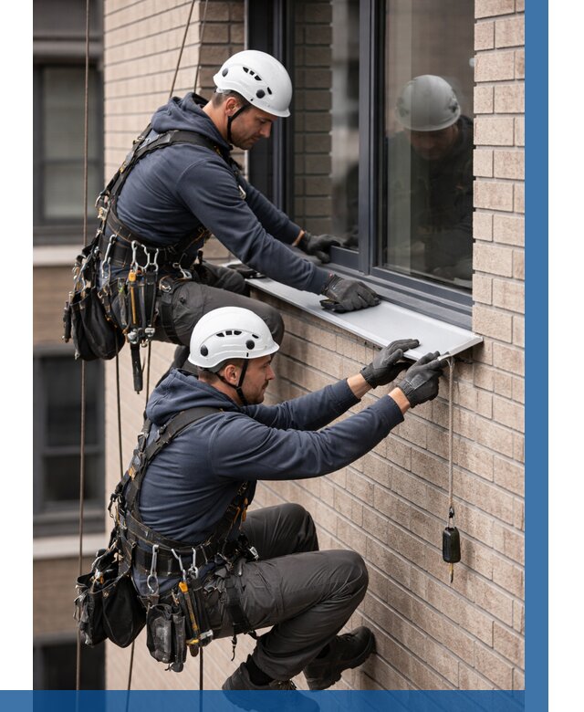 Монтаж оконных отливов под ключ в Иванове от 3616 р. | ВЫСОТНИК-Внв