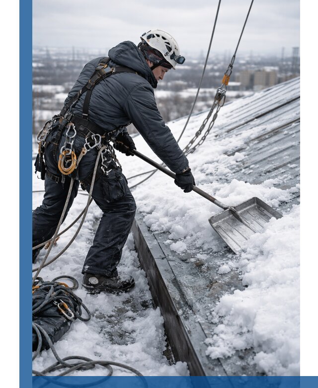 Профессиональная очистка кровли от снега и наледи в Иванове