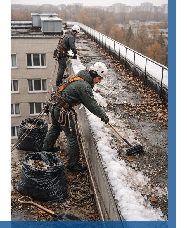 Очистка кровли по периметру в Иванове от 568 р. | ВЫСОТНИК-Внв