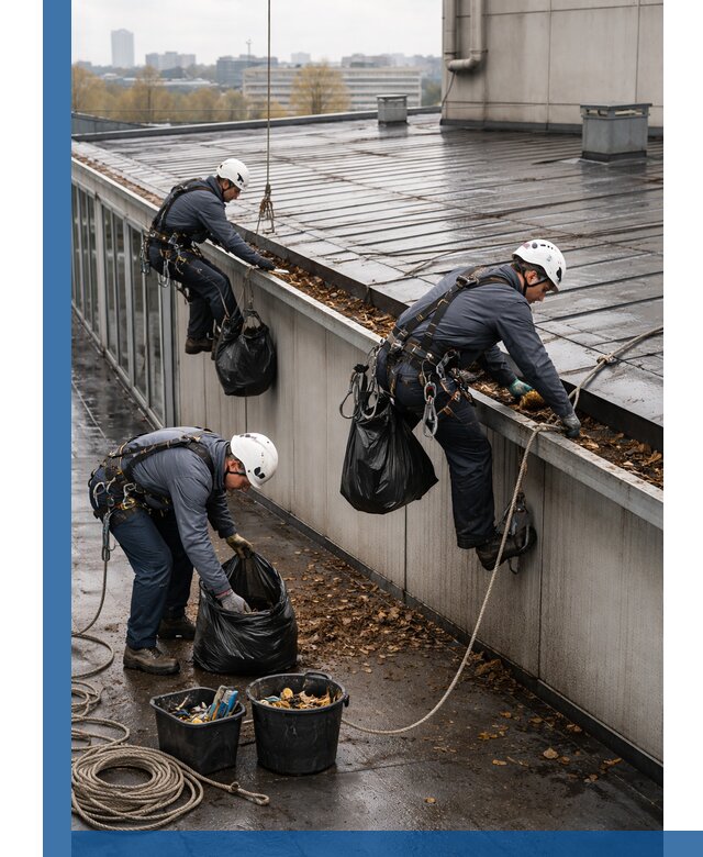 Очистка кровли по периметру в Иванове силами промышленных альпинистов