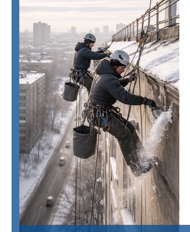 Очистка карнизов от снега в Иванове профессионально и безопасно