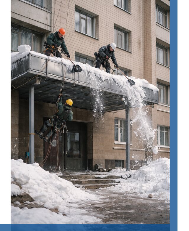 Очистка козырьков от снега в Иванове от 3616 р. | ВЫСОТНИК-Внв