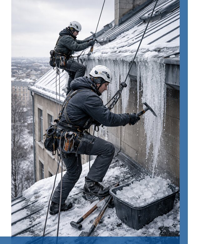 Удаление наледи с кровли в Иванове от 5683 р. | ВЫСОТНИК-Внв