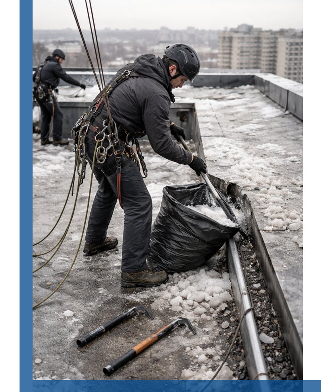 Аварийная очистка кровли в Иванове от промальпинистов