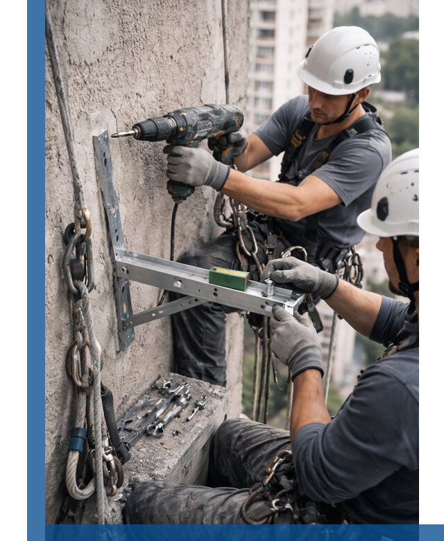 Установка кронштейнов кондиционера и крепежа в Иванове