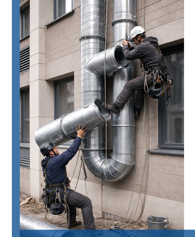 Монтаж фасадных воздуховодов в Иванове с герметизацией и крепежом
