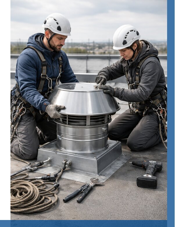 Установка дефлекторов на кровле в Иванове от 4649 р. | ВЫСОТНИК-Внв