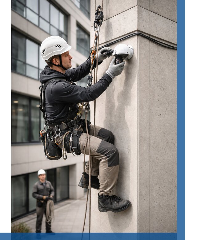 Монтаж камер видеонаблюдения на фасаде в Иванове от 8782 р.-ВЫСОТНИК-Внв