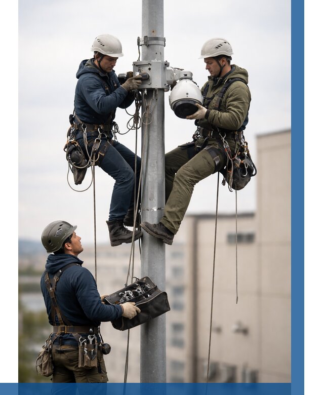 Установка видеокамер на мачте в Иванове от 8782 р. | ВЫСОТНИК-Внв