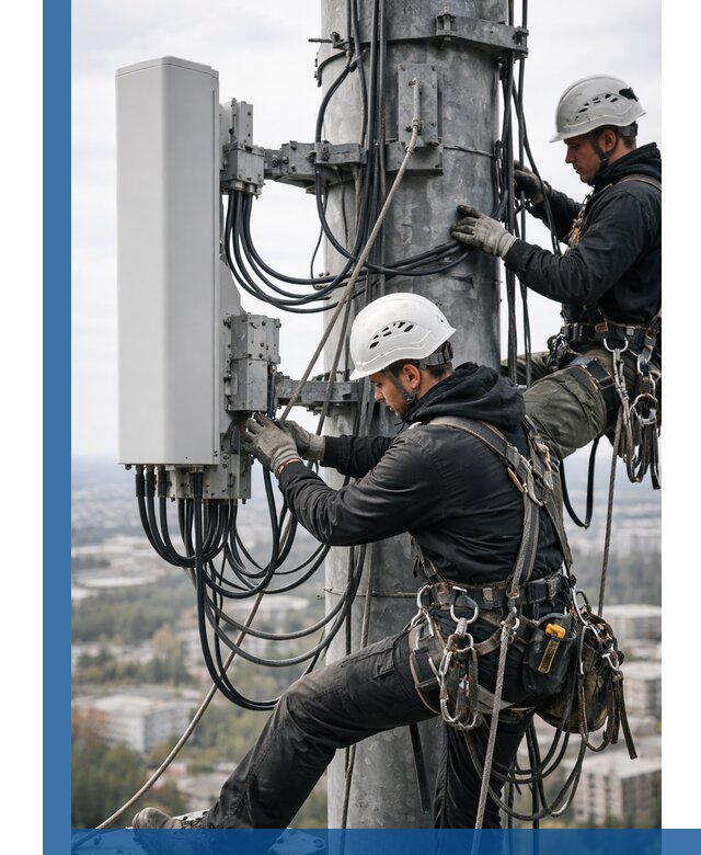 Монтаж оборудования связи на мачте в Иванове с пусконаладкой