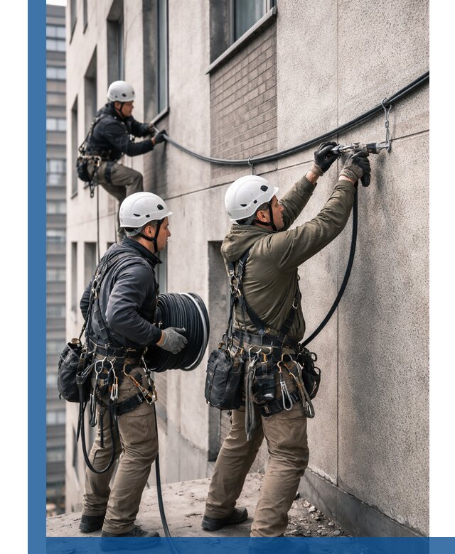 Прокладка кабеля по фасаду в Иванове, профессиональный монтаж