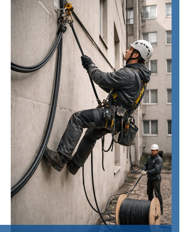 Протяжка кабеля питания на высоте в Иванове от 465 р. | ВЫСОТНИК-Внв