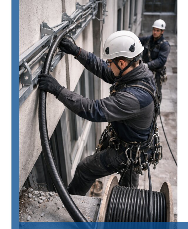 Протяжка кабеля питания на высоте в Иванове с гарантией безопасности и качества