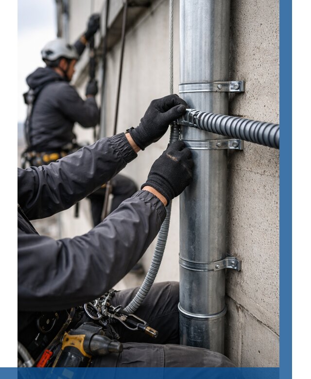 Монтаж гофры для кабеля в Иванове от 310 р. | ВЫСОТНИК-Внв