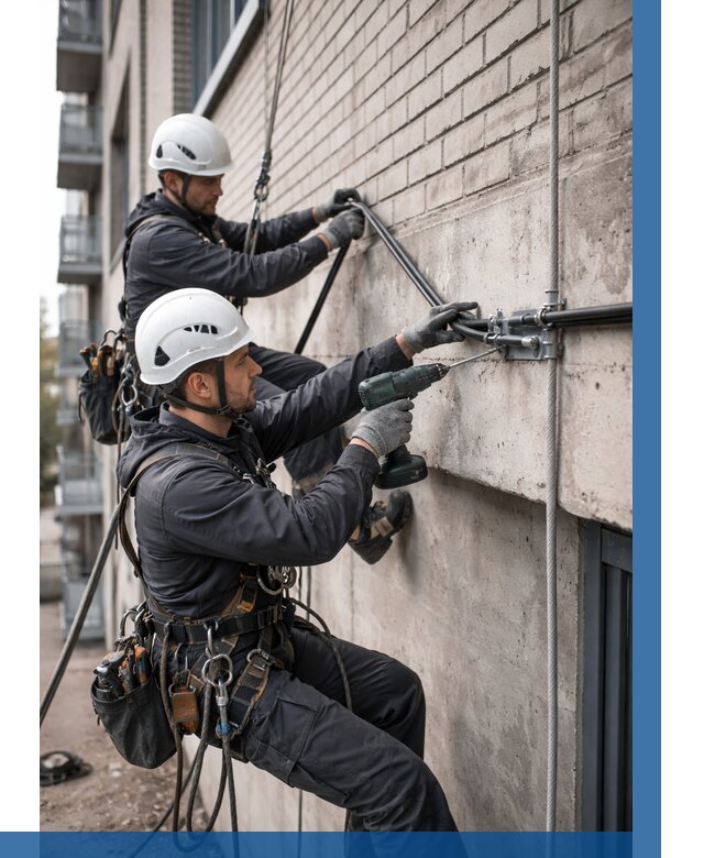 Крепление кабеля на фасаде в Иванове от 362 р. | ВЫСОТНИК-Внв